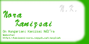 nora kanizsai business card